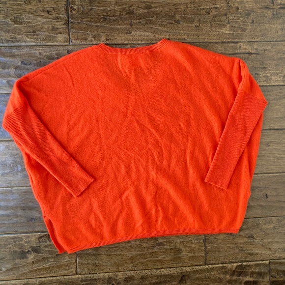 Absolut Cashmere Poncho Sweater Camille Orange Small 100% Cashmere Oversized - Picture 3 of 9